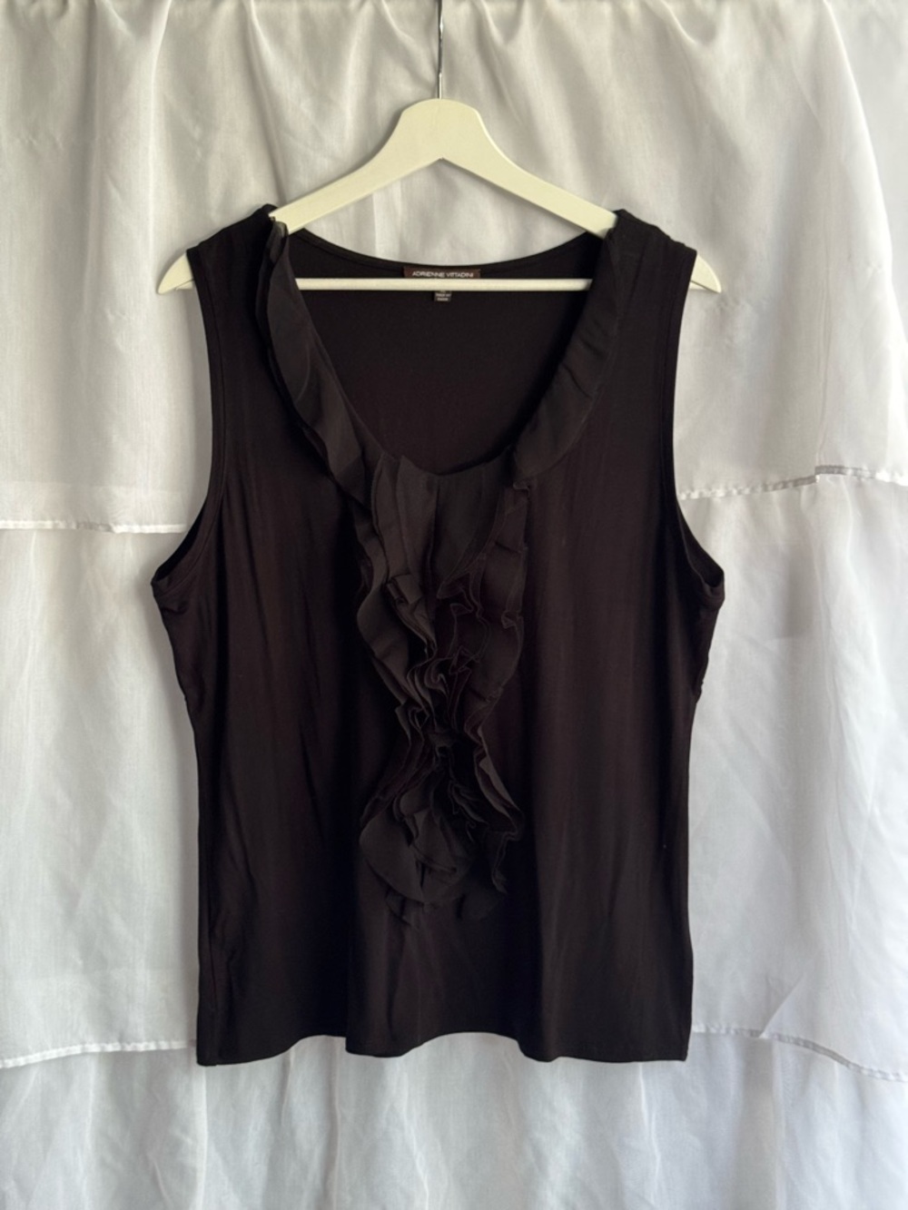 Adrienne Vittadini Studio Ruffle Sleeveless Blouse